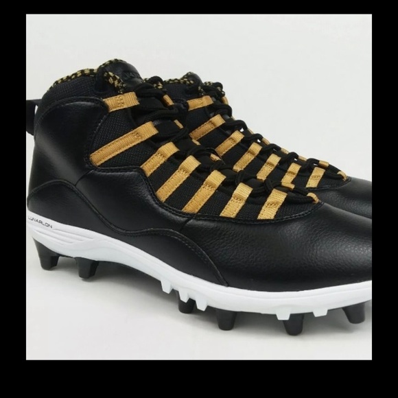 Jordan Other - Retro Jordan X Mid Cleat 
Brand New W/Box
Black / Metallic-Gold / White Colorway